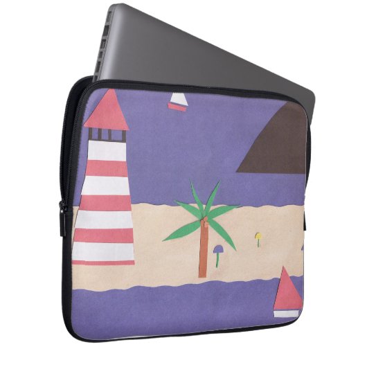 Computer-Schläfchen mit Strandlandschaft Laptopschutzhülle (Vorne Rechts)