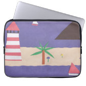 Computer-Schläfchen mit Strandlandschaft Laptopschutzhülle (Vorderseite)
