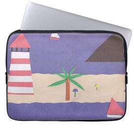 Computer-Schläfchen mit Strandlandschaft Laptopschutzhülle