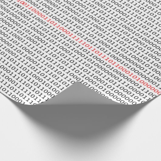 Computer Science Binary (Schwarz und Rot) Geschenkpapier (Ecke)