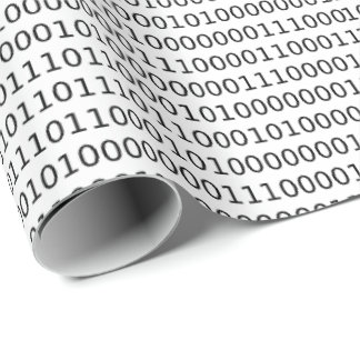 Computer Science Binary (Schwarz und Rot) Geschenkpapier