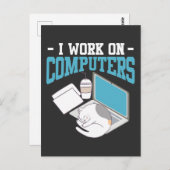 Computer Science Cat Gaming Nerd Kitten Programmer Postkarte (Vorne/Hinten)