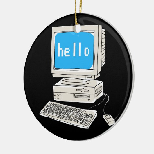 Computer Science Desktop Scientist T - Shirt Keramik Ornament (Links)