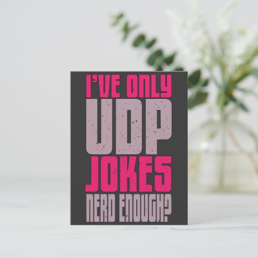 Computer Science Programmer udp Joke Postkarte (Stehend Vorderseite)