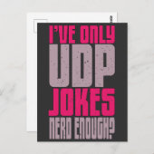 Computer Science Programmer udp Joke Postkarte (Vorne/Hinten)