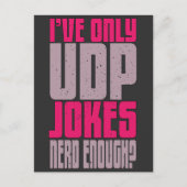 Computer Science Programmer udp Joke Postkarte (Vorderseite)