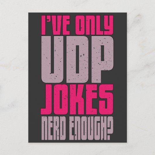 Computer Science Programmer udp Joke Postkarte (Vorderseite)