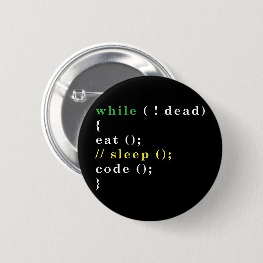 Computer Science Python Programmer Eat Code Sleep Button (Vorne & Hinten)