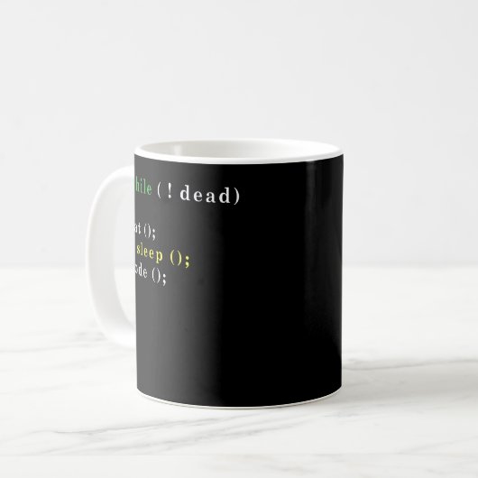 Computer Science Python Programmierer essen Code S Kaffeetasse (Vorderseite Links)