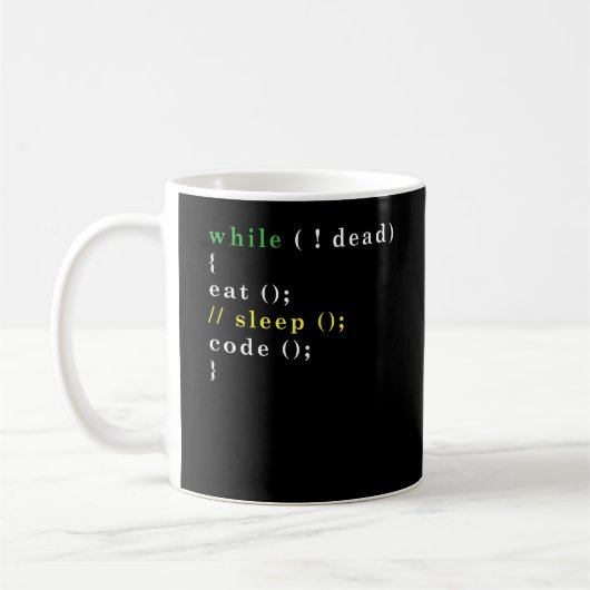 Computer Science Python Programmierer essen Code S Kaffeetasse (Links)