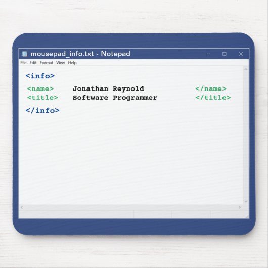 Computer Scientipad Editor Coder Format-Programmie Mousepad (Vorne)