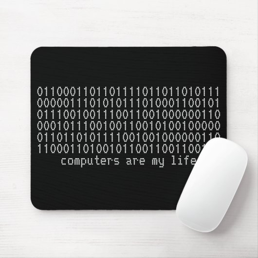 "Computer sind mein Leben" binäres mousepad (Mit Mouse)