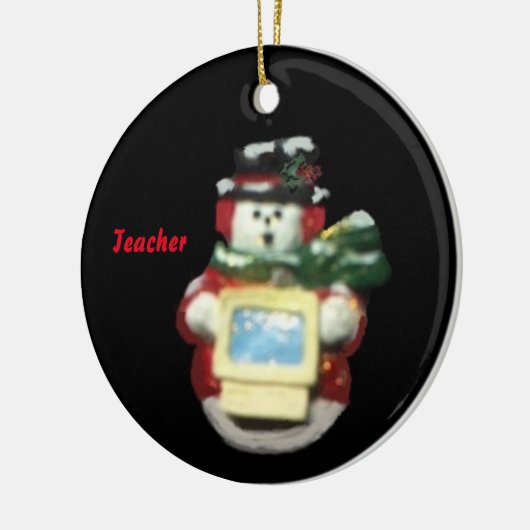 COMPUTER SNOWMAN COLLECTOR LEHRER XMAS KERAMIK ORNAMENT (Links)