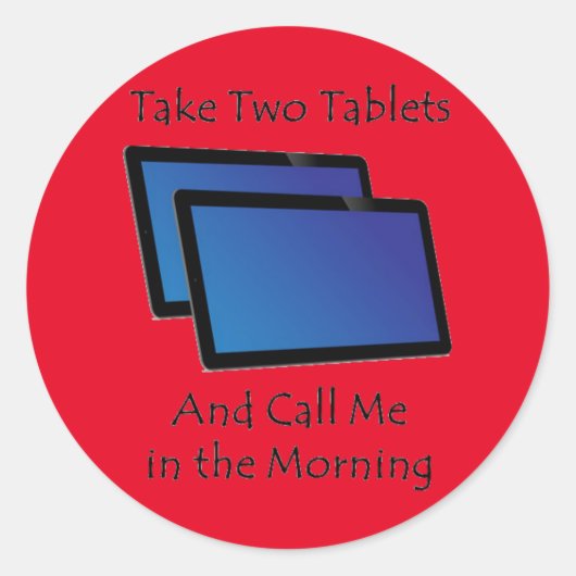 Computer Tabletten - Nehmen Sie zwei Runder Aufkleber (Vorderseite)