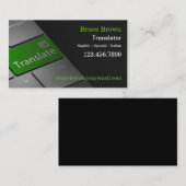 Computer-Tastatur-Übersetzer-Visitenkarte Visitenkarte (Vorne/Hinten)