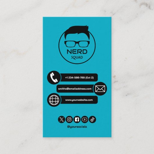 Computer Tech Guy Nerdy Business Card Visitenkarte (Vorderseite)
