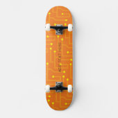 Computer Tech Orange Yellow Kids Circuit Board Skateboard (Vorderseite)