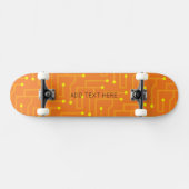 Computer Tech Orange Yellow Kids Circuit Board Skateboard (Horizontal)