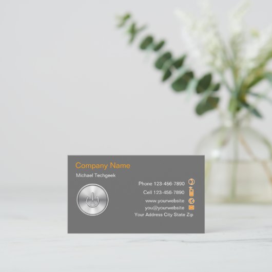 Computer-Tech-Visitenkarten Visitenkarte (Stehend Vorderseite)