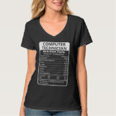 Computer Technician Nutrition Facts Sarcastic T-Shirt (Vorderseite)