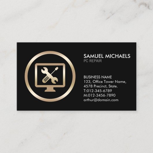 Computer Tools Icon PC Repair Business Card Visitenkarte (Vorderseite)