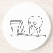 Computer-Typ Meme - erstklassiger Sandstein Untersetzer (Vorne)