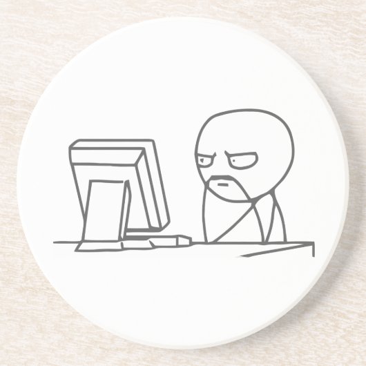 Computer-Typ Meme - erstklassiger Sandstein Untersetzer (Vorne)