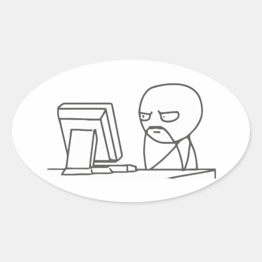 Computer Typ Meme - Oval Stickers (Vorderseite)