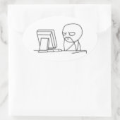 Computer Typ Meme - Oval Stickers (Tasche)