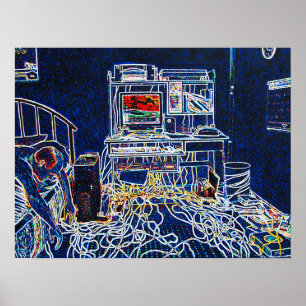 Computer und Kabel Poster