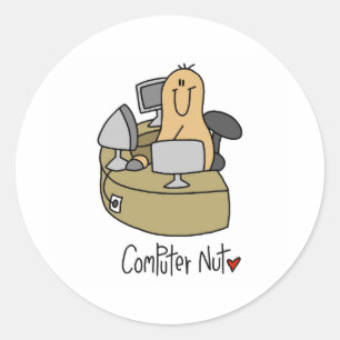 Computer Verrückter Runder Aufkleber