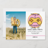 Computer Video Game Player - Geburtstag steigern Einladung (Vorderseite)
