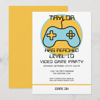 Computer Video Game Player - Geburtstag steigern Einladung