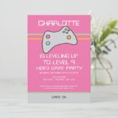 Computer Video Game Player - Geburtstag steigern Einladung (Stehend Vorderseite)