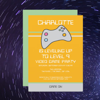 Computer Video Game Player - Geburtstag steigern Einladung