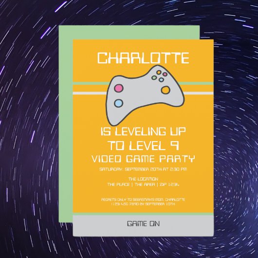 Computer Video Game Player - Geburtstag steigern Einladung