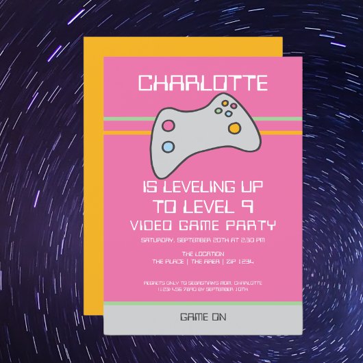 Computer Video Game Player - Geburtstag steigern Einladung
