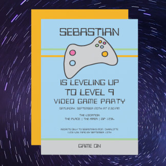 Computer Video Game Player - Geburtstag steigern Einladung