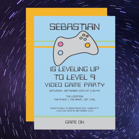 Computer Video Game Player - Geburtstag steigern Einladung