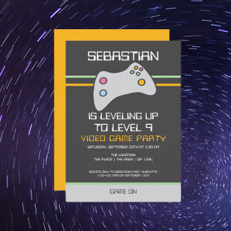Computer Video Game Player - Geburtstag steigern Einladung