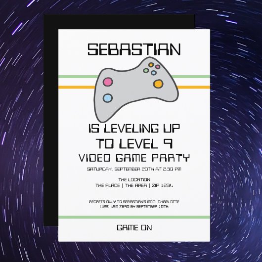 Computer Video Game Player - Geburtstag steigern Einladung