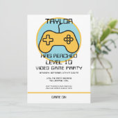 Computer Video Game Player - Geburtstag steigern Einladung (Stehend Vorderseite)