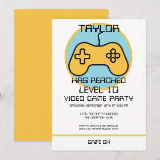 Computer Video Game Player - Geburtstag steigern Einladung
