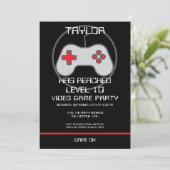 Computer Video Game Player - Geburtstag steigern Einladung (Stehend Vorderseite)