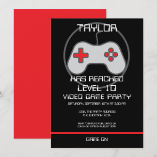 Computer Video Game Player - Geburtstag steigern Einladung