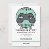 Computer Video Game Player - Geburtstag steigern Einladung (Vorderseite)