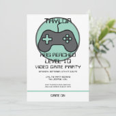 Computer Video Game Player - Geburtstag steigern Einladung (Stehend Vorderseite)