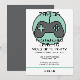 Computer Video Game Player - Geburtstag steigern Einladung