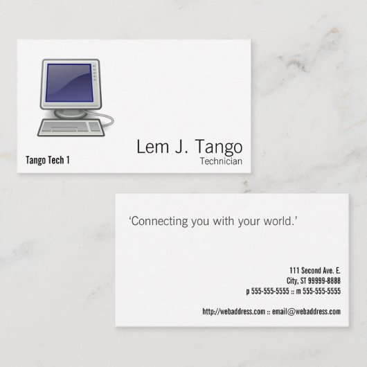 Computer Visitenkarte (Vorne/Hinten)
