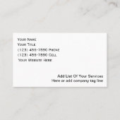 Computer-Visitenkarten Visitenkarte (Rückseite)